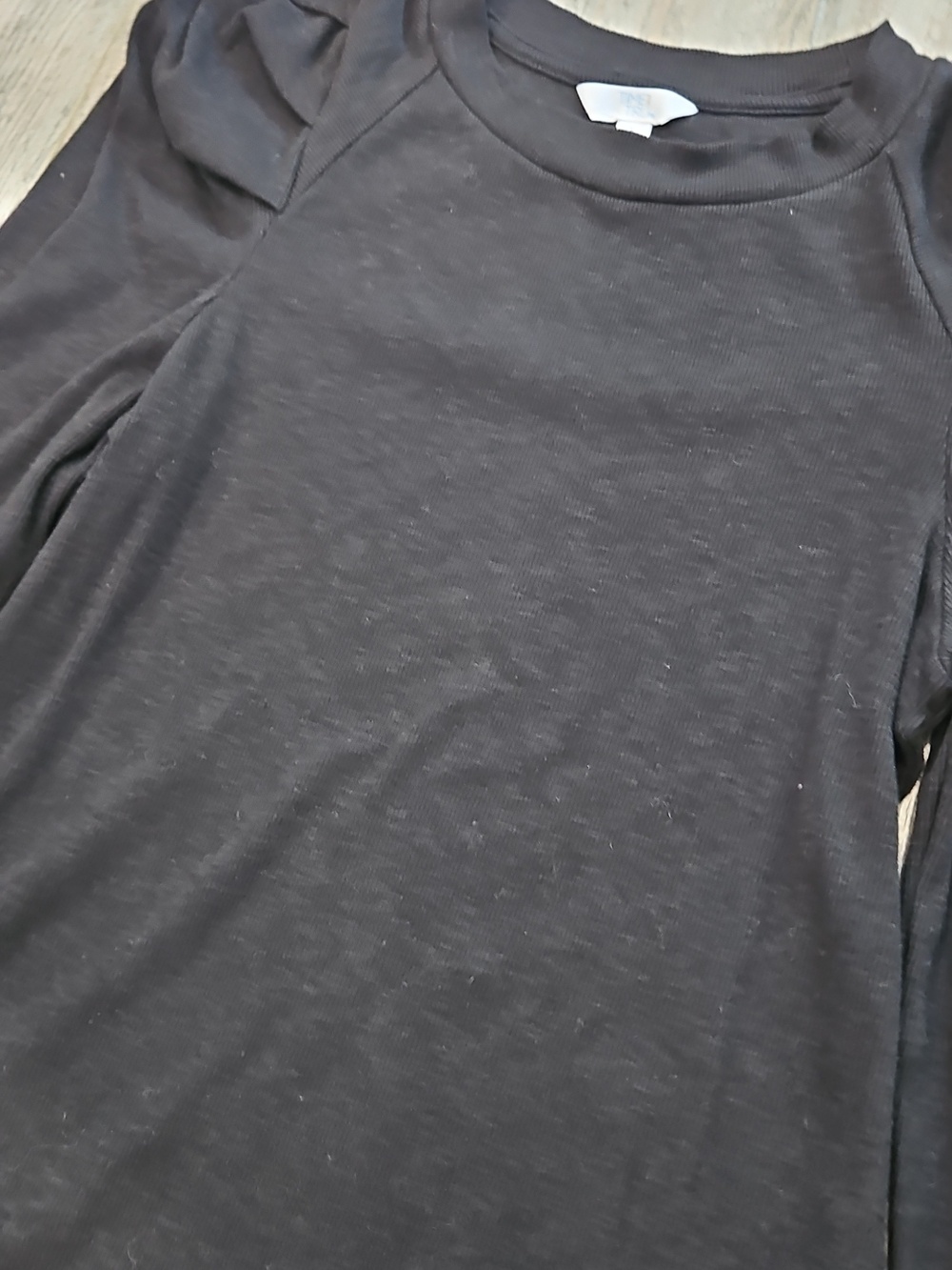 Time And Tru Black Long-Sleeve Puff Shoulder Top - Women - Picture 3 of 3